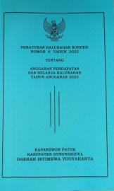 PERATURAN KALURAHAN BUNDER NOMOR 6 TAHUN 2022 TENTANG APBKAL TA. 2023